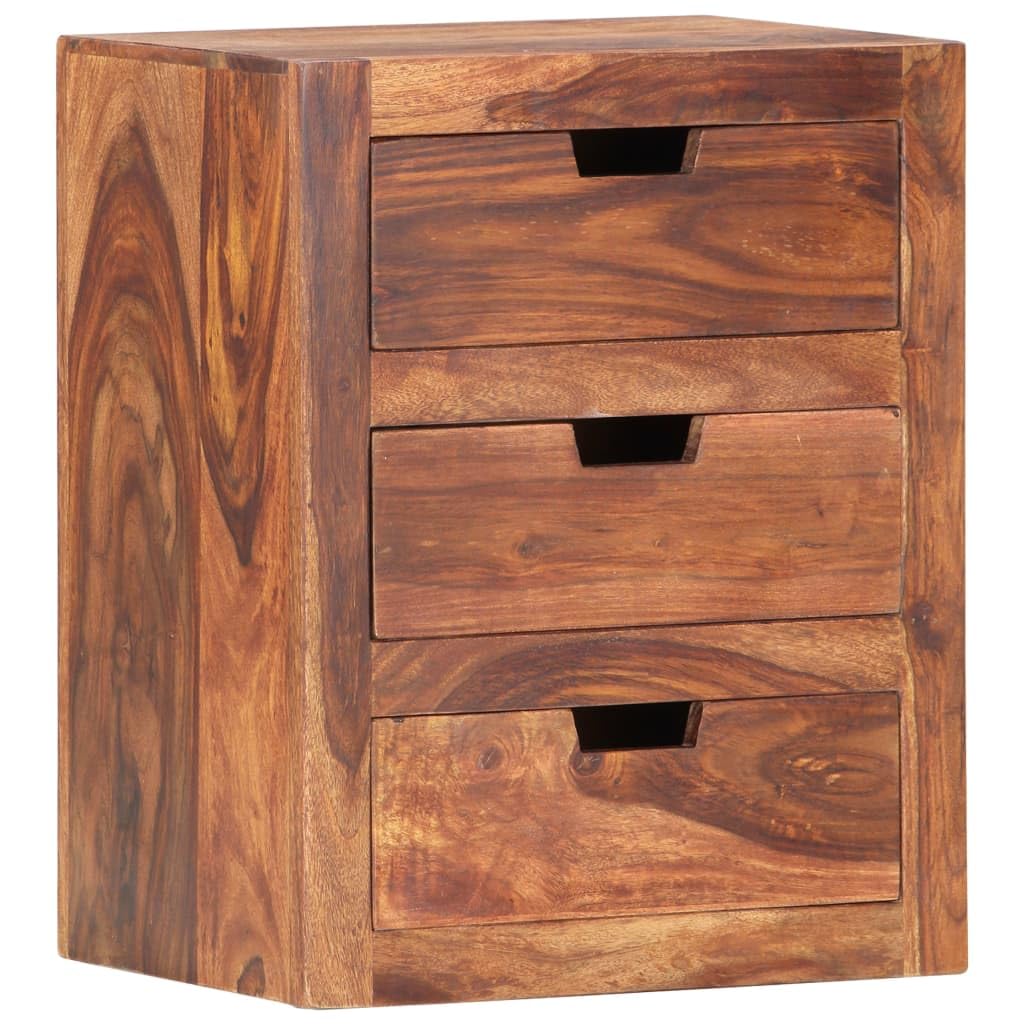 vidaXL Bedside Cabinet 15.7"x11.8"x11.8" Solid Sheesham Wood